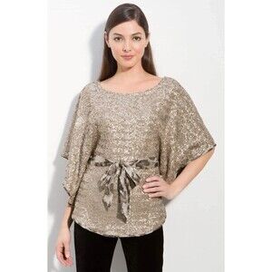 Urban Boho, 20s Glam, Party, Art Deco Alberto Makali Sequin Capelet Top Sm